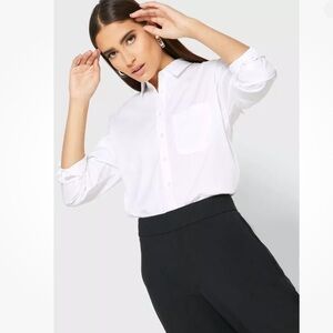 Banana Republic Oversized Poplin Shirt, white, medium
